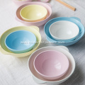 Household Colorful Textured Dinnerware Ceramic Rice Bowl